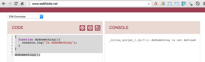 ECMAScript 6, block-level functions, and the strict mode
